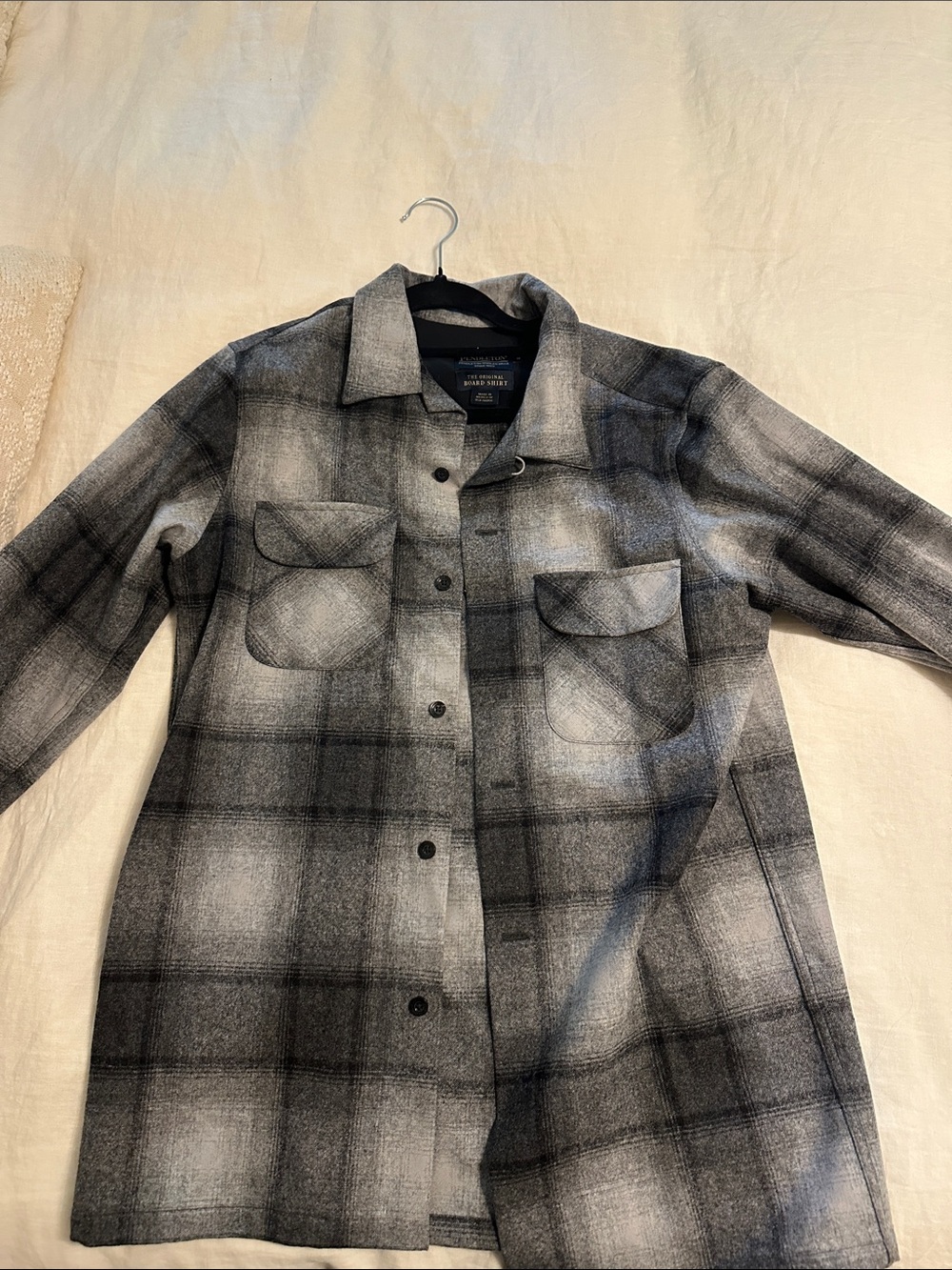 Pendleton Black and Gray Plaid Utility Jacket